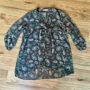 🟡$3 for $15🟡 DR2 Olive Paisley Blouse